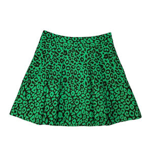 Banana Republic A Line Skirt Womens 4 Green Leopard Jacquard Side Zipper Lined